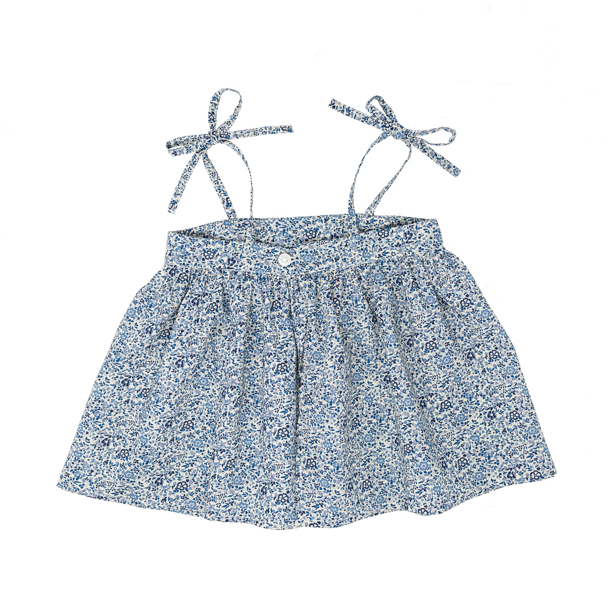 Little Royals Liberty Cotton Blouse with straps | Blue